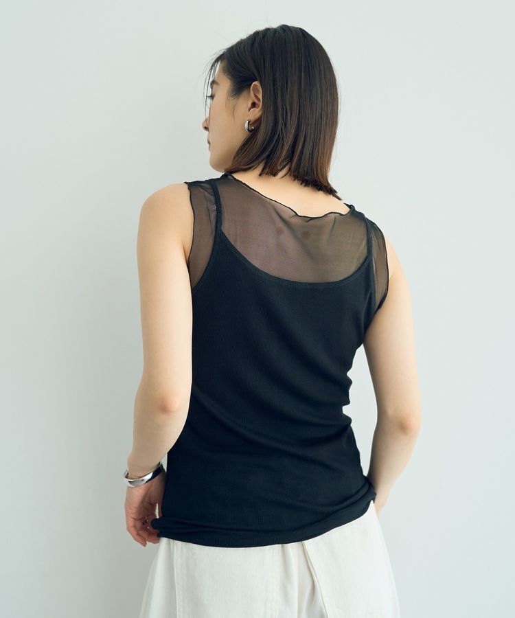 YECCA VECCA「チュールMIXリブインナー」|キャミソール|