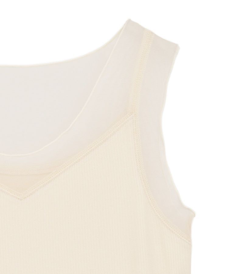 YECCA VECCA「チュールMIXリブインナー」|キャミソール|