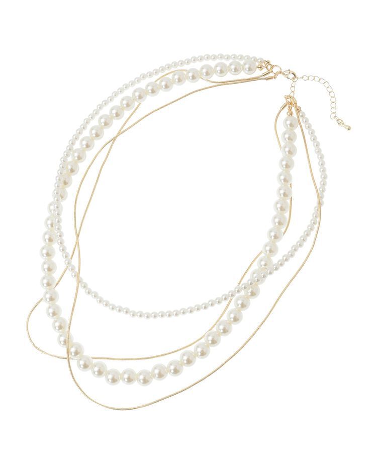 YECCA VECCA「パールMix4連ネックレス」|ネックレス|