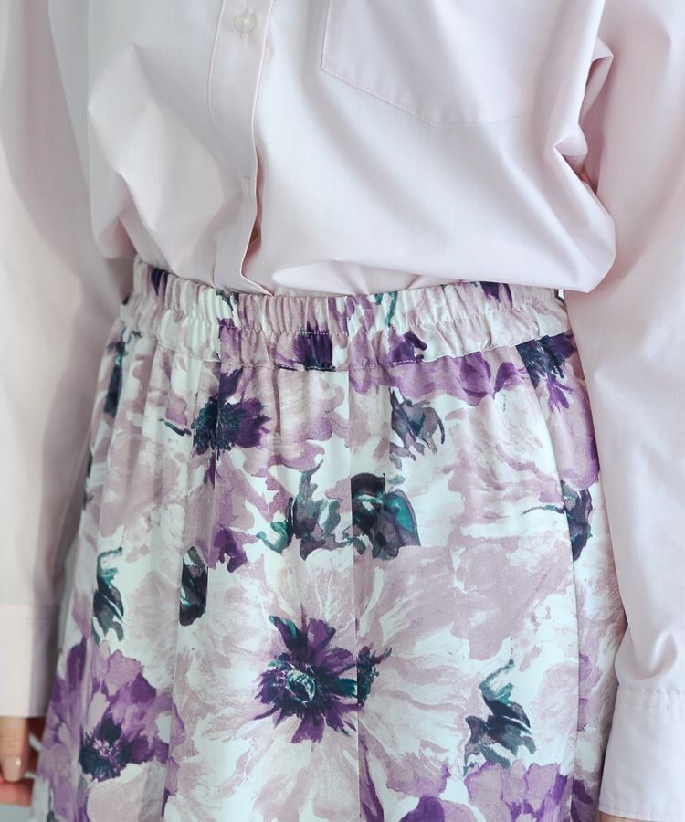 YECCA VECCA「水彩フラワー柄マーメイドスカート」|フレア|