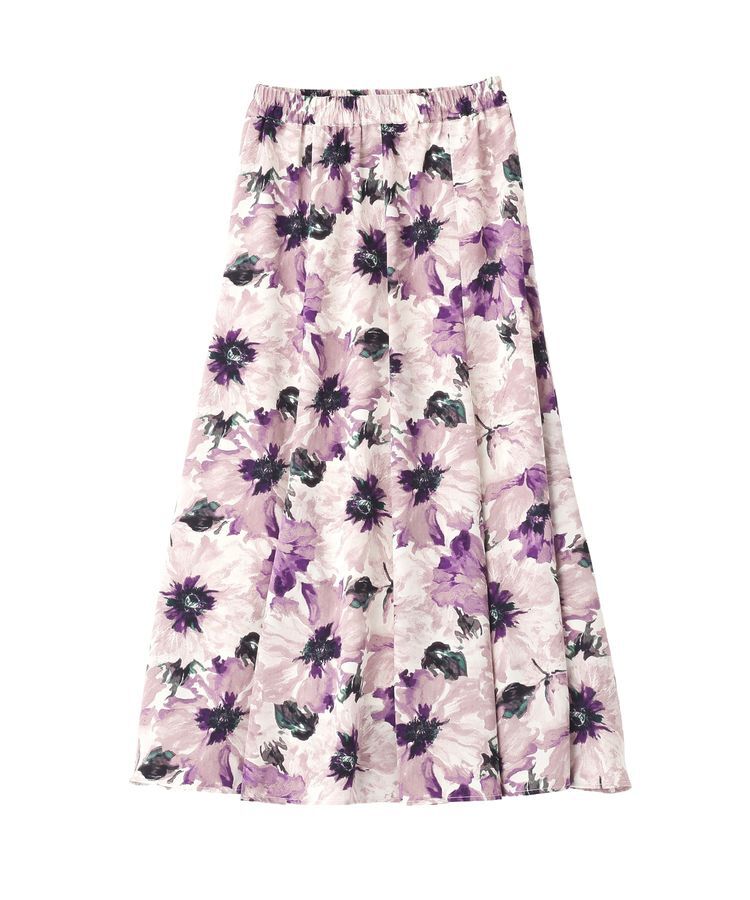 YECCA VECCA「水彩フラワー柄マーメイドスカート」|フレア|