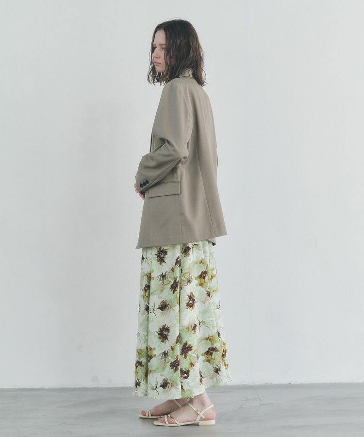 YECCA VECCA「水彩フラワー柄マーメイドスカート」|フレア|