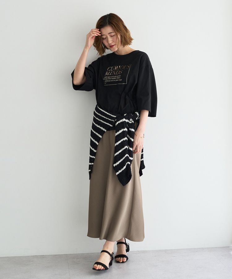 Editt by YECCA VECCA「【UVカット】ワイドスリーブ箔プリントTee」|Tシャツ・カットソー|