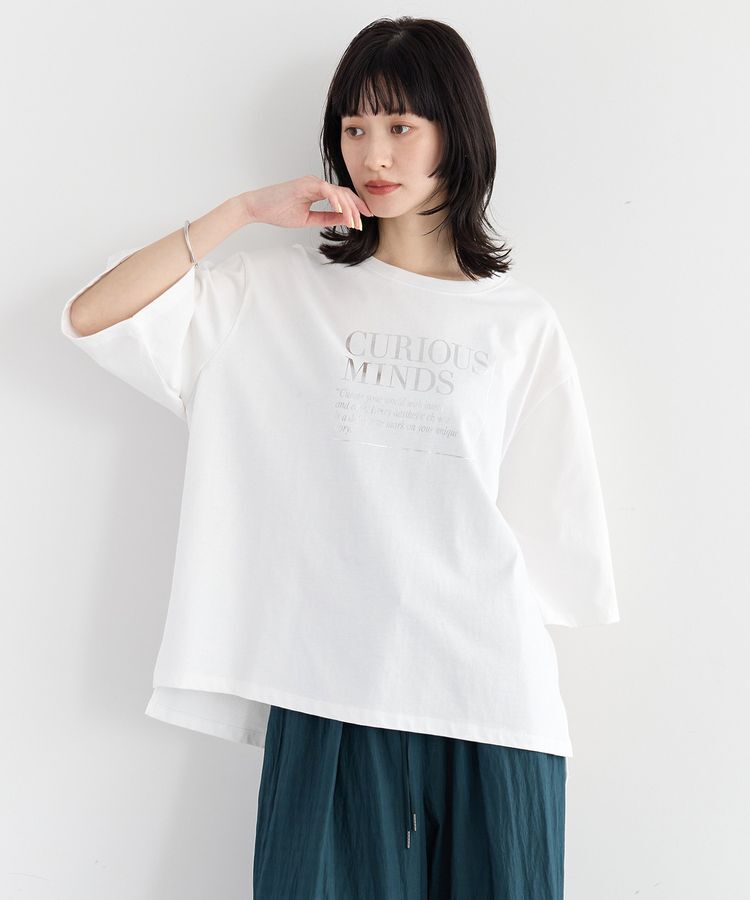 Editt by YECCA VECCA「【UVカット】ワイドスリーブ箔プリントTee」|Tシャツ・カットソー|