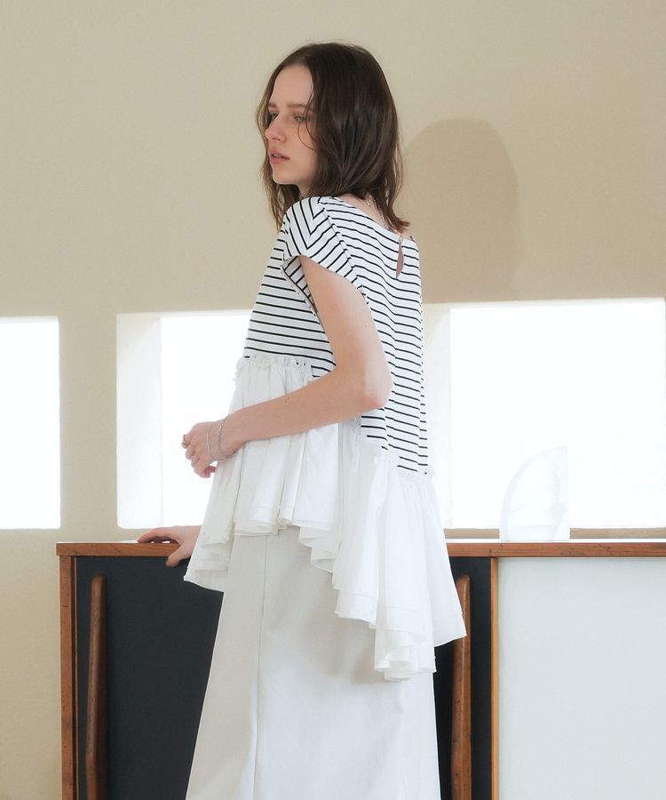 YECCA VECCA「アシメペプラムカットソー」|Tシャツ・カットソー|