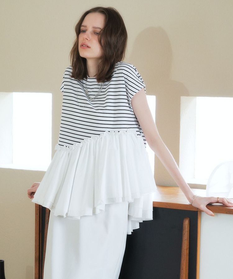 YECCA VECCA「アシメペプラムカットソー」|Tシャツ・カットソー|Border