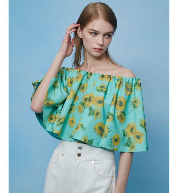 LOULOU WILLOUGHBY「WEB 一部店舗限定【LOULOU WILLOUGHBY】サンフラワープリントブラウス」|シャツ・ブラウス|