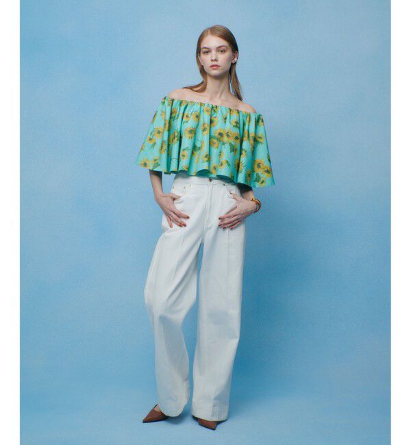 LOULOU WILLOUGHBY「WEB 一部店舗限定【LOULOU WILLOUGHBY】サンフラワープリントブラウス」|シャツ・ブラウス|