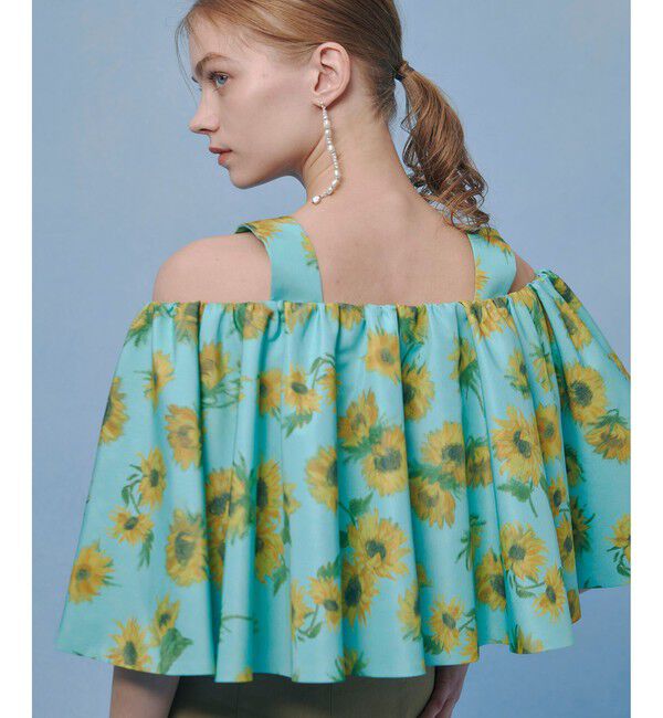 LOULOU WILLOUGHBY「WEB 一部店舗限定【LOULOU WILLOUGHBY】サンフラワープリントブラウス」|シャツ・ブラウス|