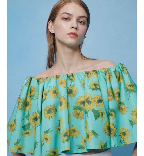 LOULOU WILLOUGHBY「WEB 一部店舗限定【LOULOU WILLOUGHBY】サンフラワープリントブラウス」|シャツ・ブラウス|