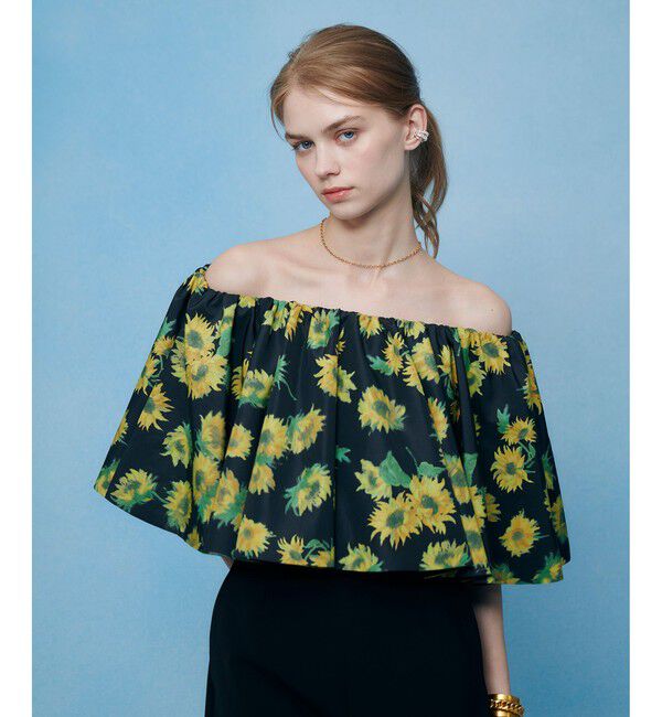 LOULOU WILLOUGHBY「WEB 一部店舗限定【LOULOU WILLOUGHBY】サンフラワープリントブラウス」|シャツ・ブラウス|