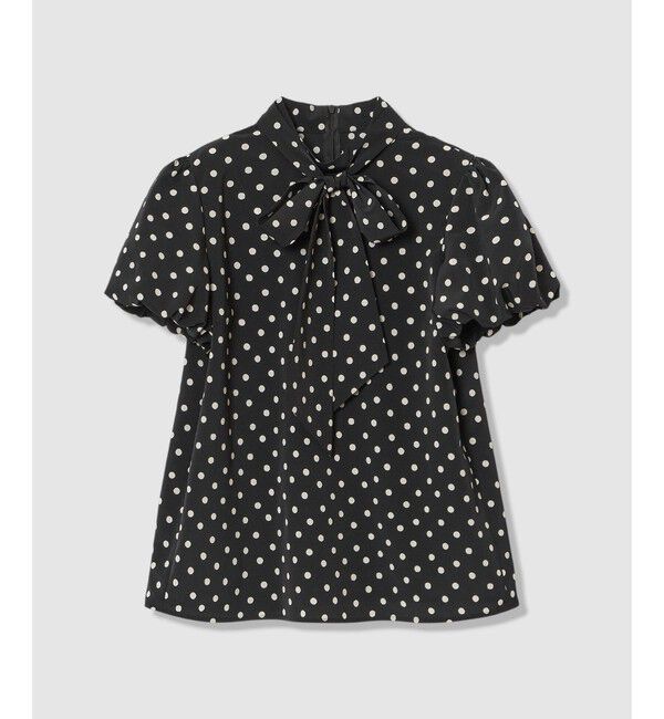 LOULOU WILLOUGHBY「【LOULOU WILLOUGHBY】デシンドットリボンブラウス」|シャツ・ブラウス|ブラック