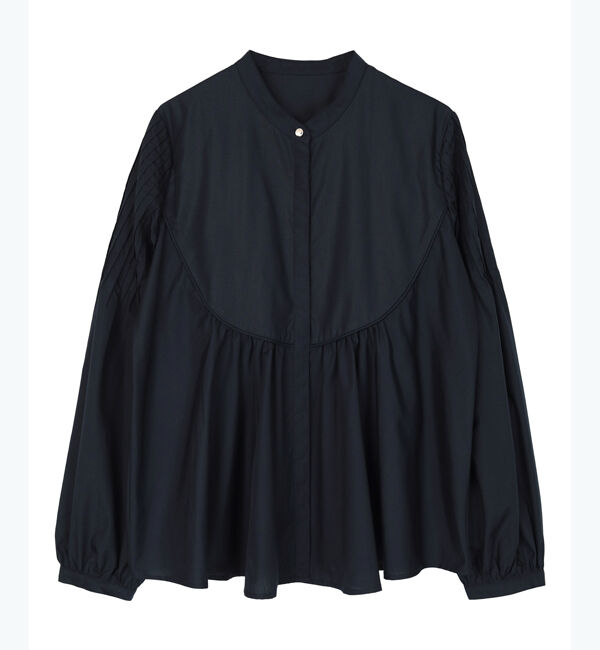 ur's「デザインスリーブバンドカラーフレアシャツ」|シャツ・ブラウス|