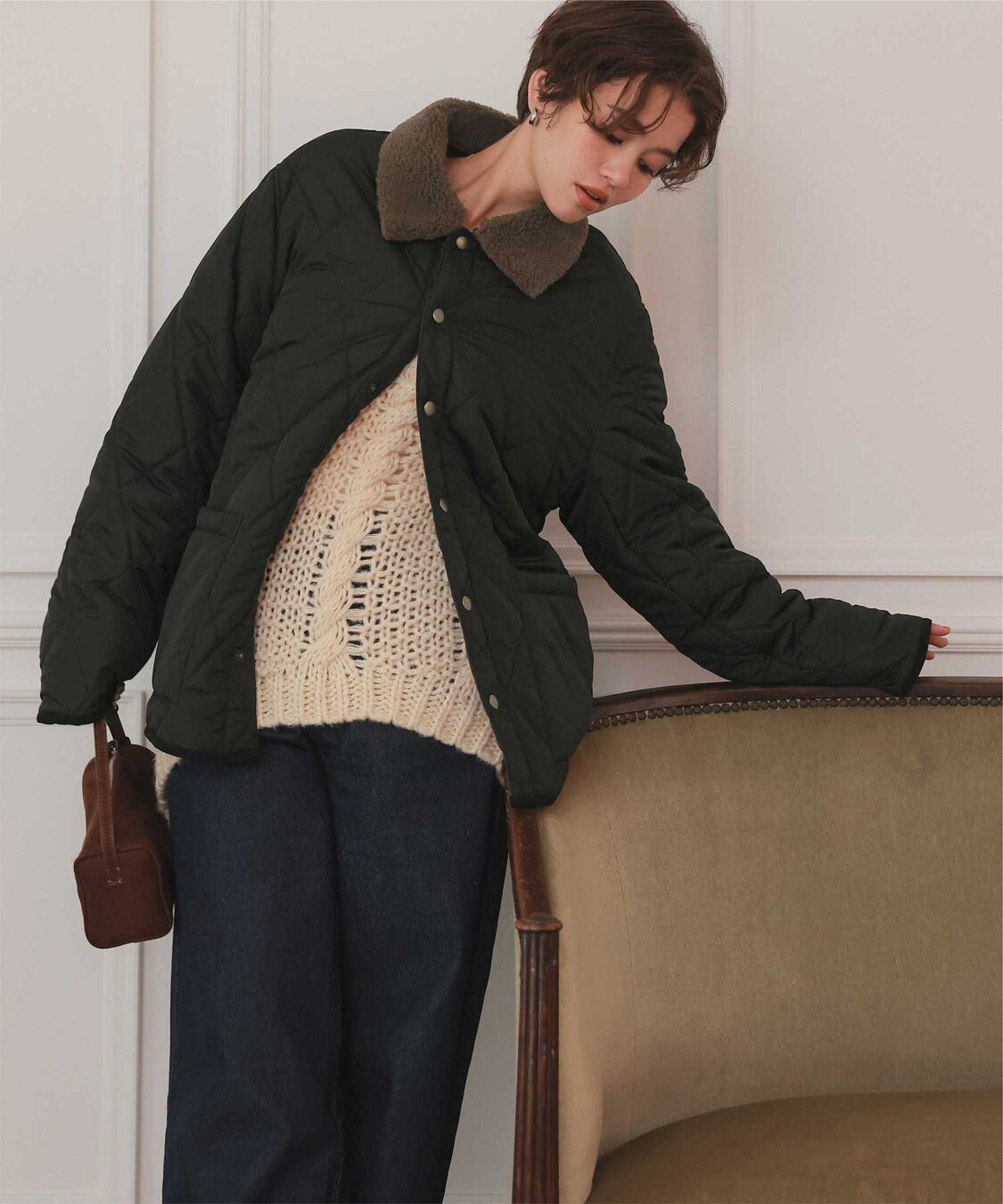 titivate「配色襟付きキルティングジャケット」|その他|