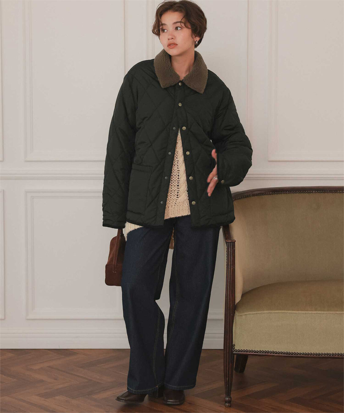 titivate「配色襟付きキルティングジャケット」|その他|