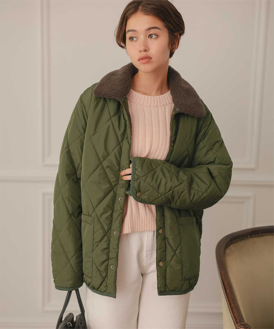 titivate「配色襟付きキルティングジャケット」|その他|