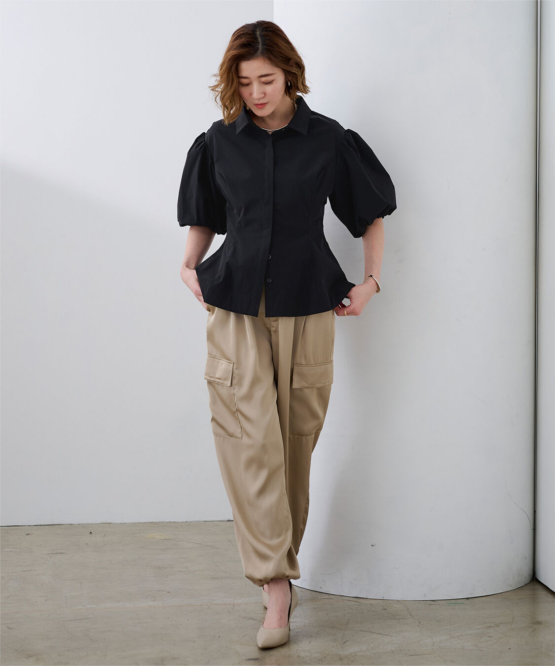 ur's「バルーンスリーブウエストシェイプブラウス」|シャツ・ブラウス|