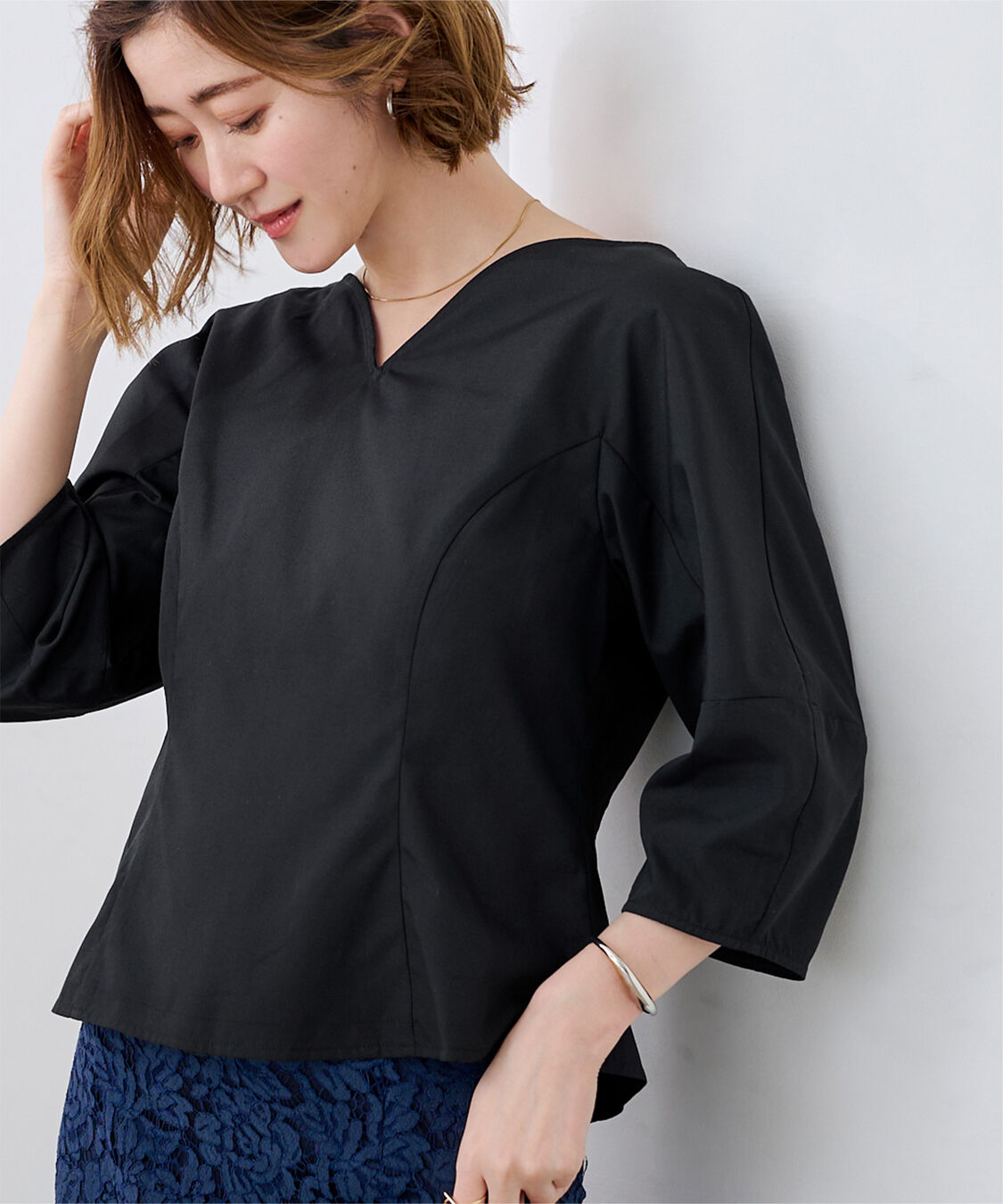 ur's「ハートネックランタンスリーブブラウス」|シャツ・ブラウス|