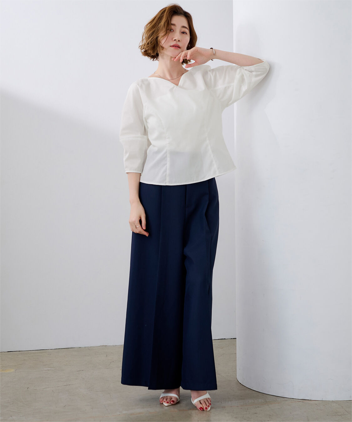 ur's「ハートネックランタンスリーブブラウス」|シャツ・ブラウス|