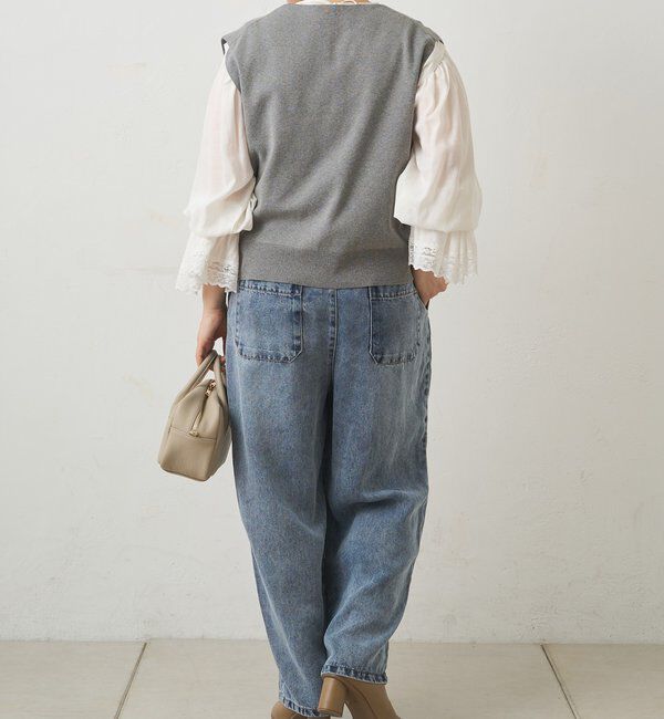  「【手洗い可能】ミラノリブニットジレベスト」|ニット・セーター|