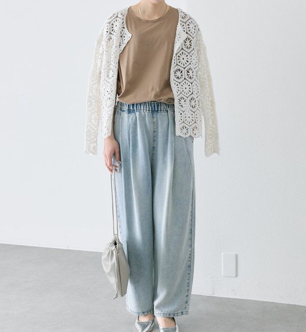  「【汗ジミ防止加工】ワンポイントロゴ刺繍フレンチスリーブTシャツ」|Tシャツ・カットソー|