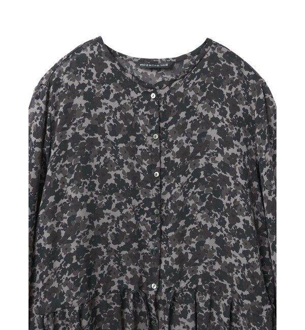 mizuiro ind「mizuiro ind フラワープリントシャツワンピース」|ワンピース|