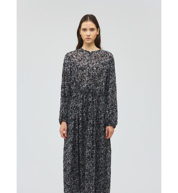 mizuiro ind「mizuiro ind フラワープリントシャツワンピース」|ワンピース|