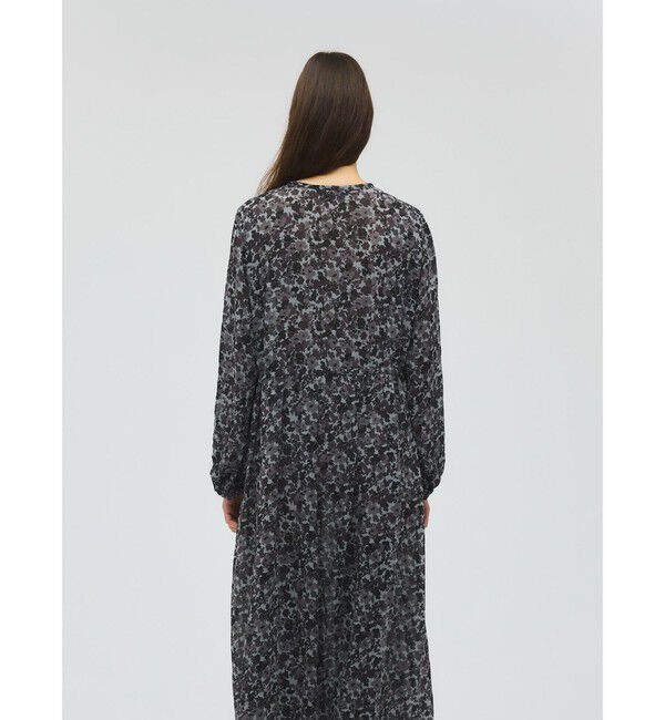 mizuiro ind「mizuiro ind フラワープリントシャツワンピース」|ワンピース|