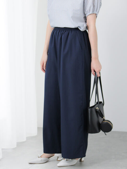 Te chichi TERRASSE「【イージーケア】無地/ドットイージーパンツ」|その他|ネイビー