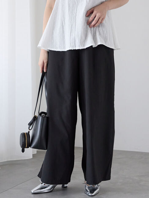 Te chichi TERRASSE「【イージーケア】無地/ドットイージーパンツ」|その他|ブラック