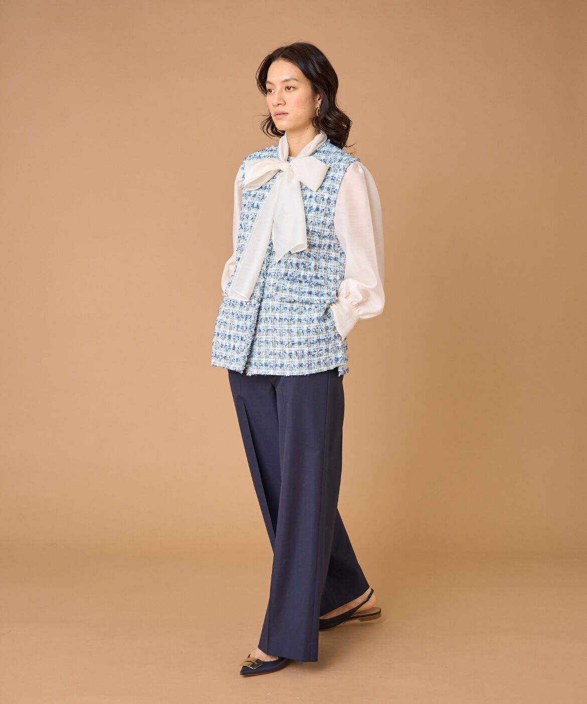 INED「ツイードジレ」|ダウンベスト・ベスト|