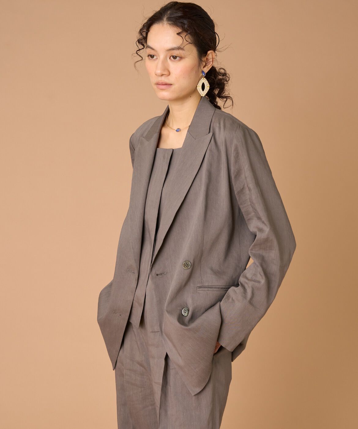 INED「リネンダブルブレストジャケット《PONTERORTO》」|テーラードジャケット|