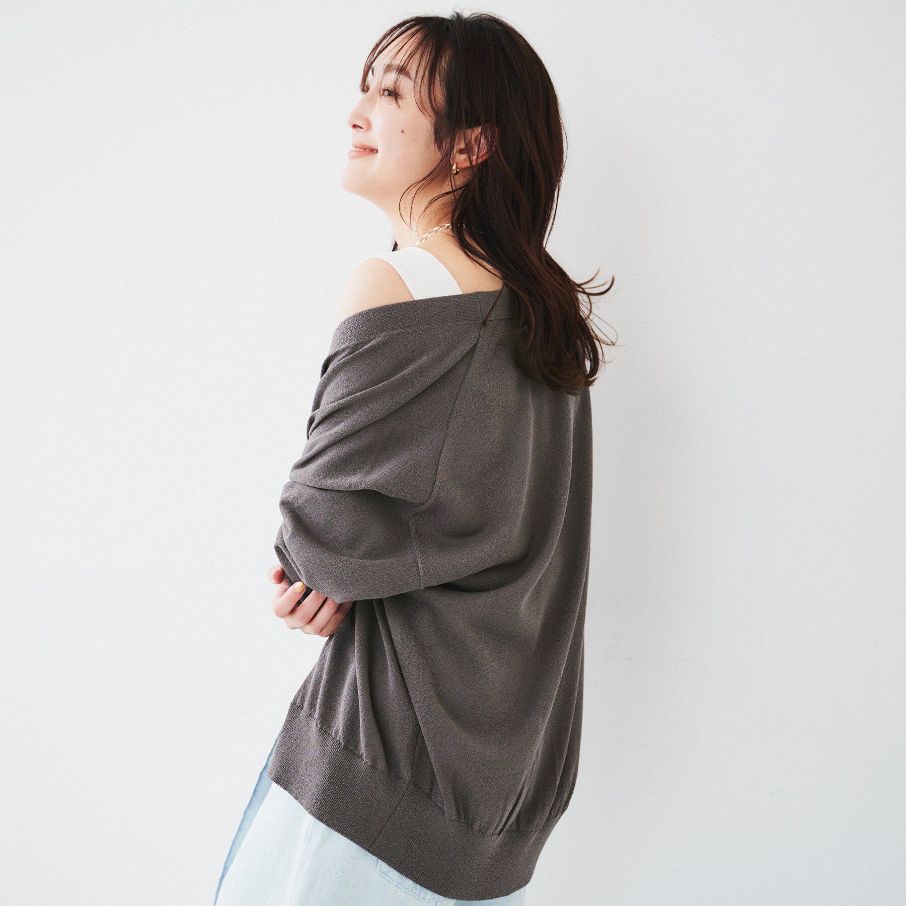 UNTITLED「【体型カバー/通勤/冷房対策】釦レスカーディガン」|カーディガン|