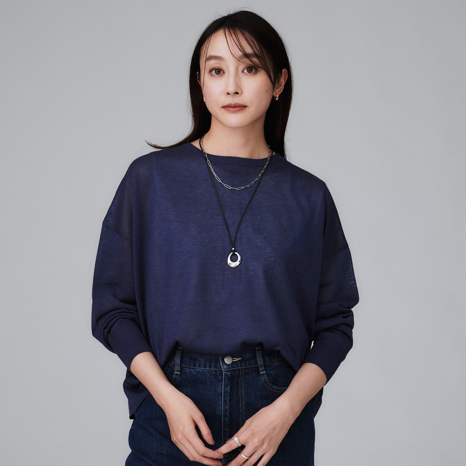 UNTITLED「【前後2WAY/アンサンブル可/ゆったり】シアーカーディガン」|カーディガン|