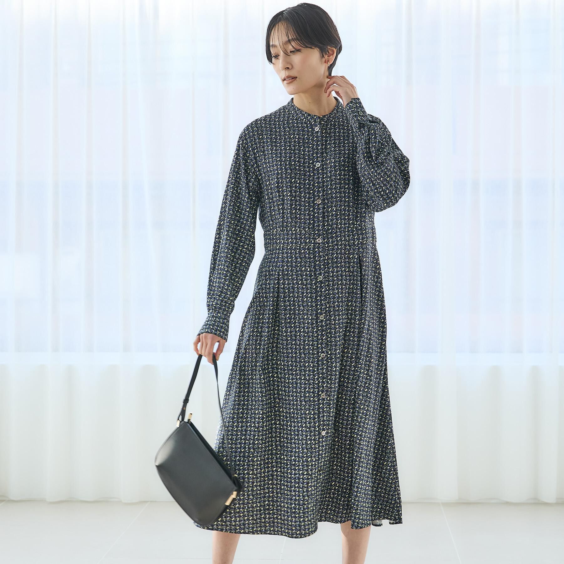 UNTITLED「【洗える/きれいめ】クラシカルツイードワンピース」|ワンピース|