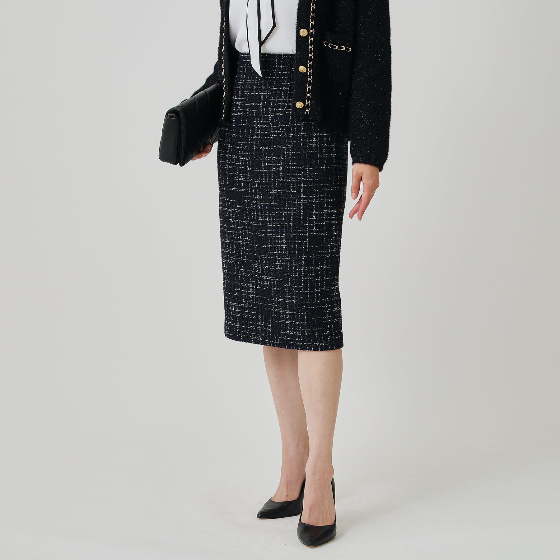 COUP DE CHANCE「【日本製】ツイードタイトスカート」|スカート|ネイビー(494)