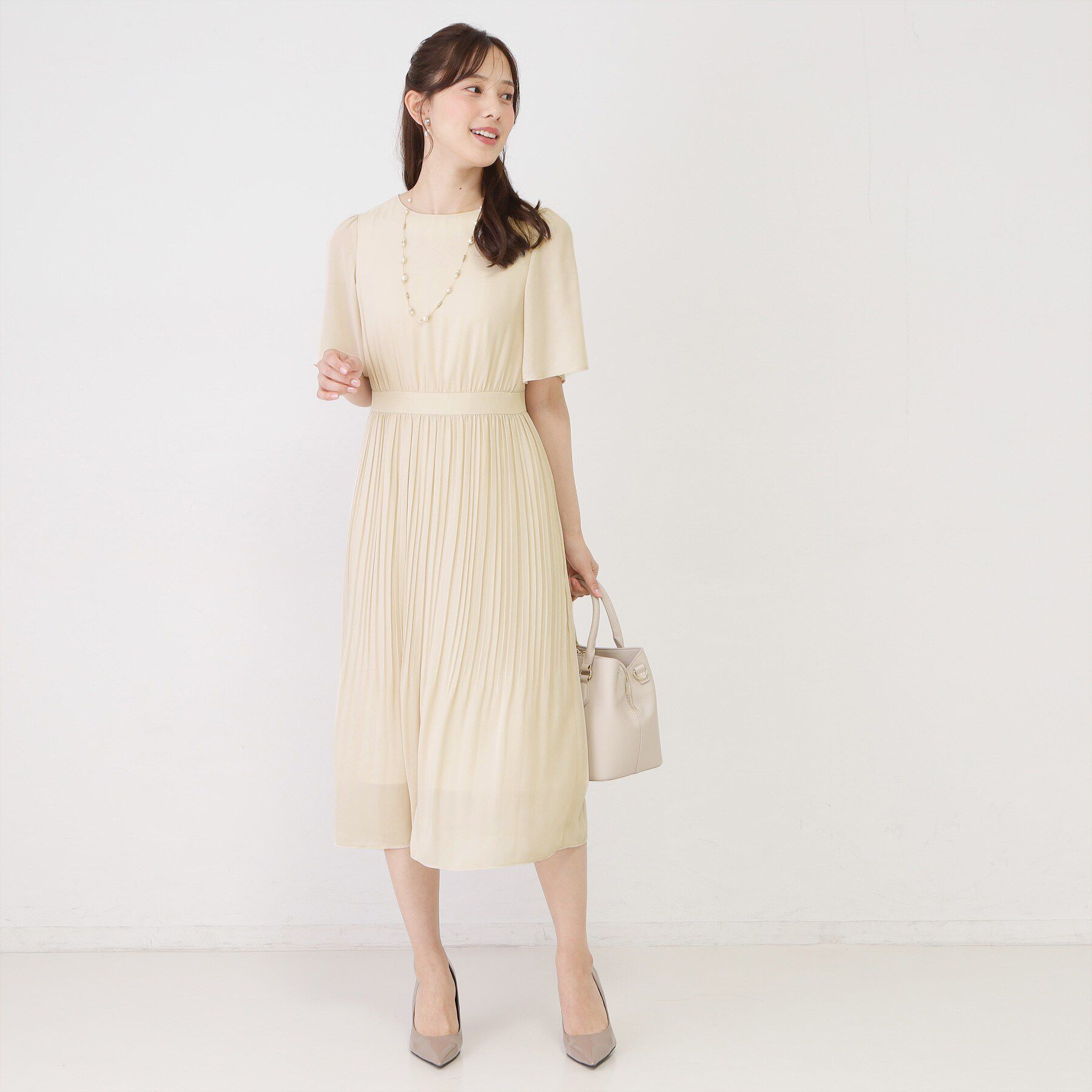 COUP DE CHANCE「【手洗い可】プリーツ加工フレアワンピース」|ワンピース|