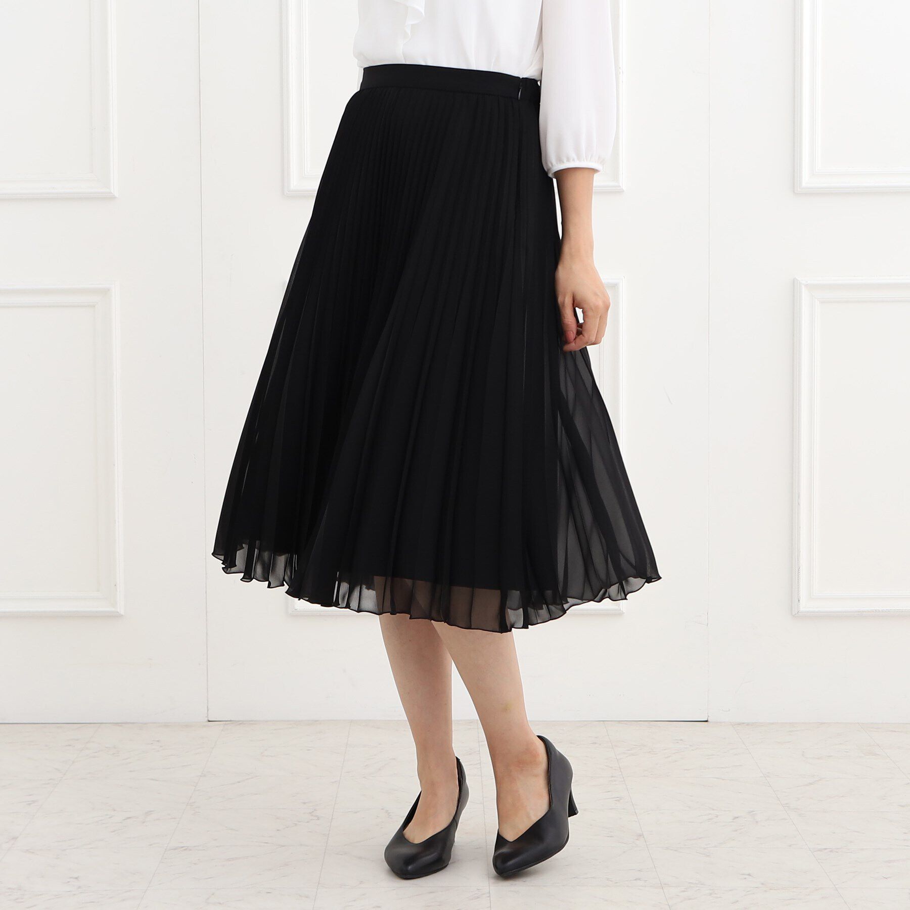 Reflect「【フォーマル/洗える】シフォンジョーゼットプリーツスカート」|スカート|