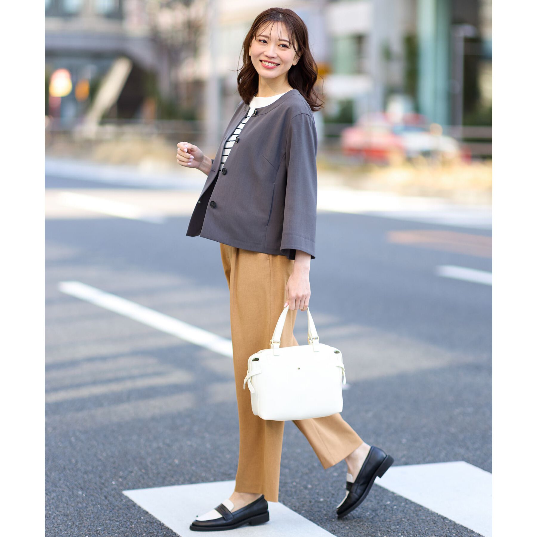 Reflect「【たっぷり収納！あおりポケット／通勤にぴったり◎／WEB先行カラーあり】ショルダー付きミディアムバッ」|トートバッグ|