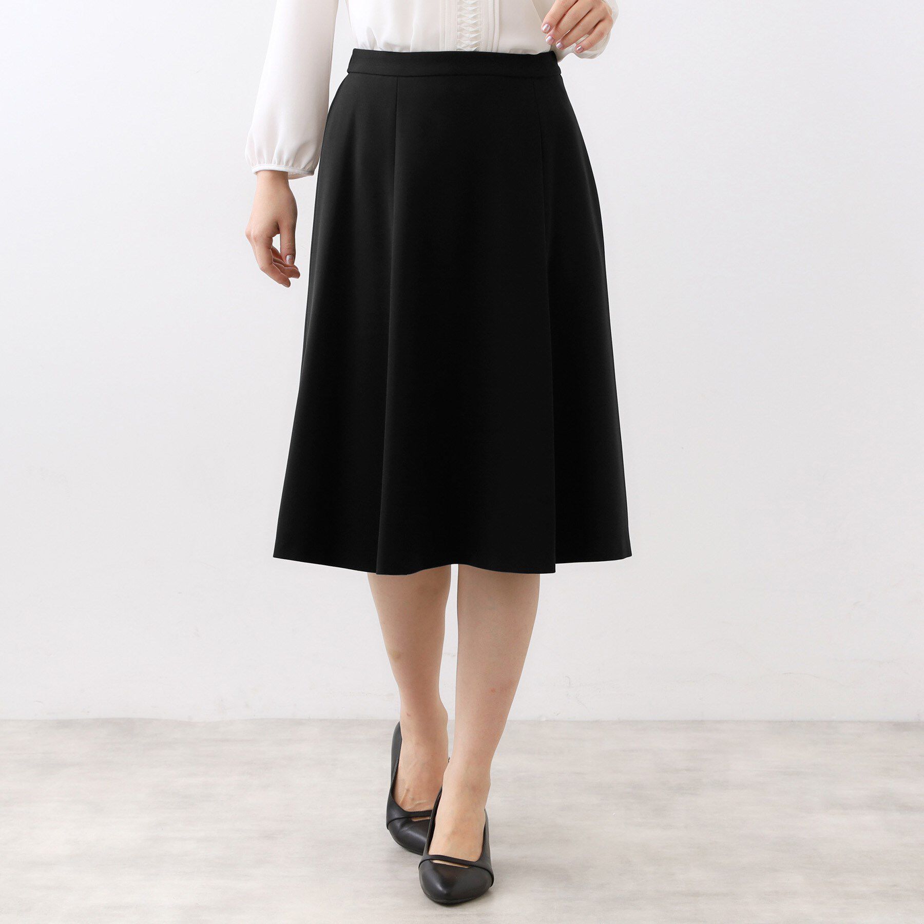 Reflect「【フォーマル／入卒／セットアップ可】フリュイドフレアスカート」|スカート|ブラック(019)