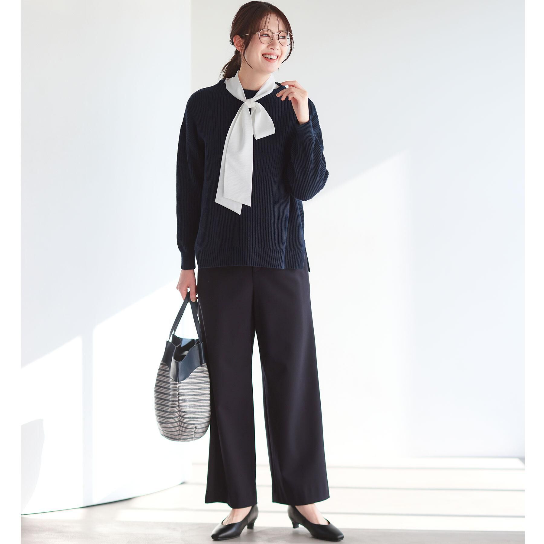 Reflect「【しっかり容量◎】キャンバス地ボーダートートバッグ」|トートバッグ|