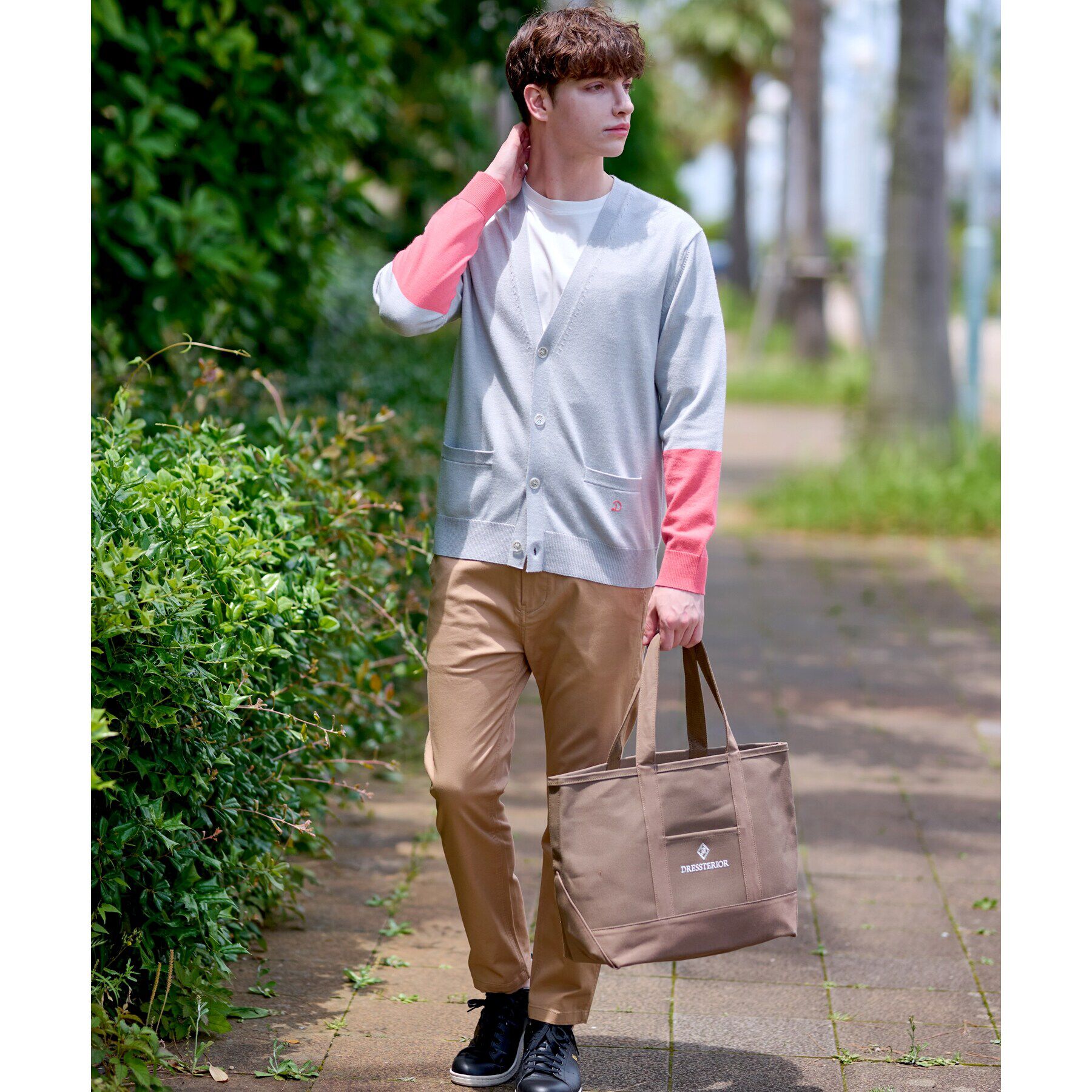 DRESSTERIOR「スリーブカラーブロックカーディガン」|カーディガン|