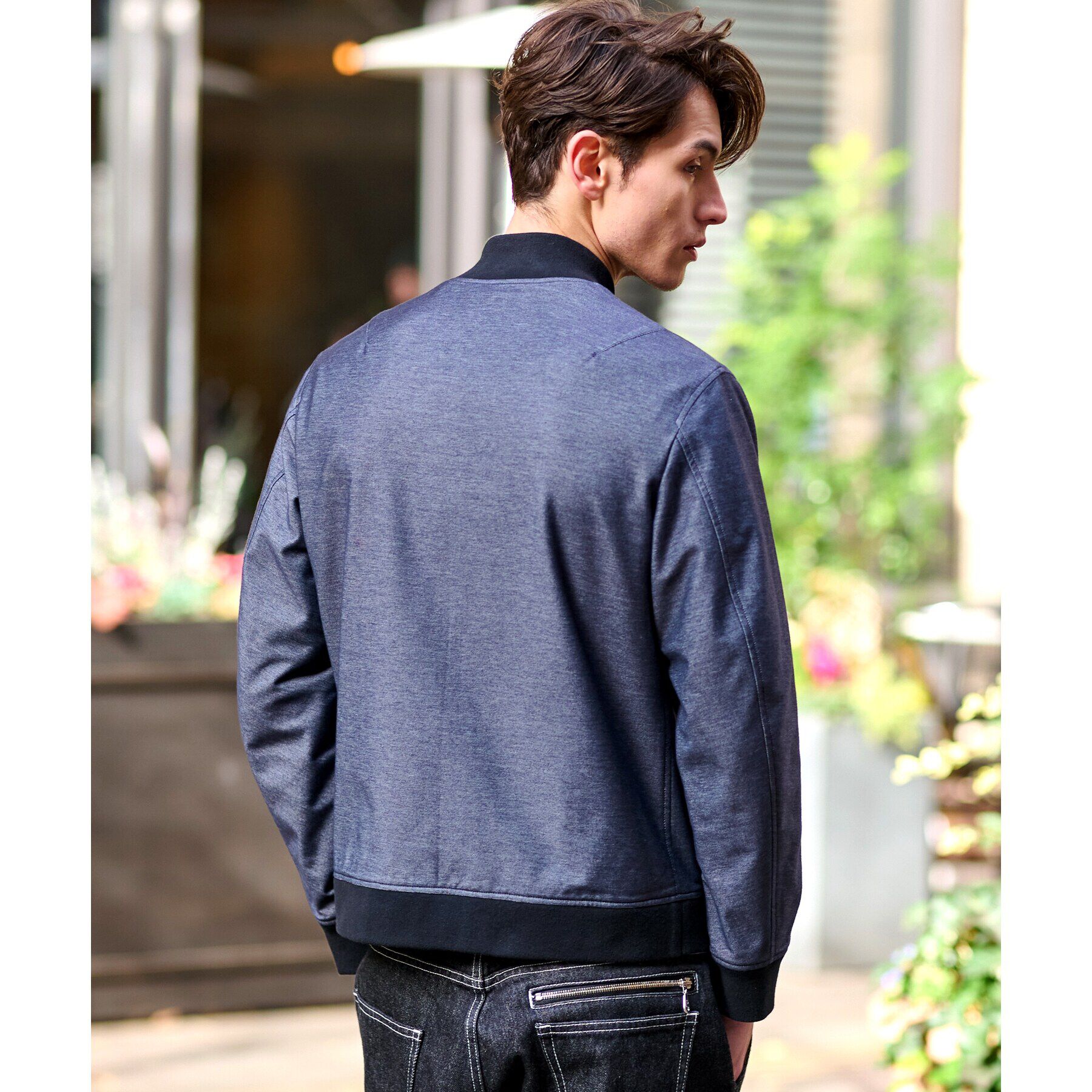 DRESSTERIOR「ALBINI デニムジャージMA－1」|ブルゾン・スタジャン|