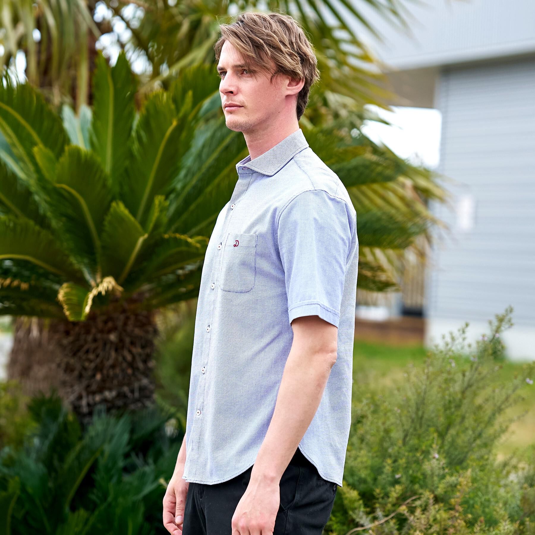 DRESSTERIOR「メッシュエアー ハーフスリーブシャツ」|シャツ・ブラウス|