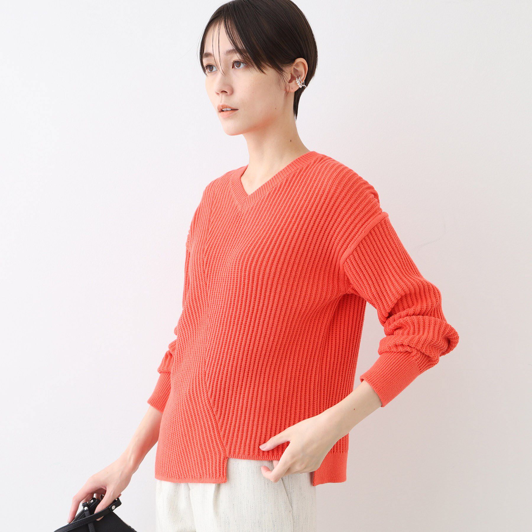 INDIVI「【洗える／コットン混】アシメデザインニット」|ニット・セーター|