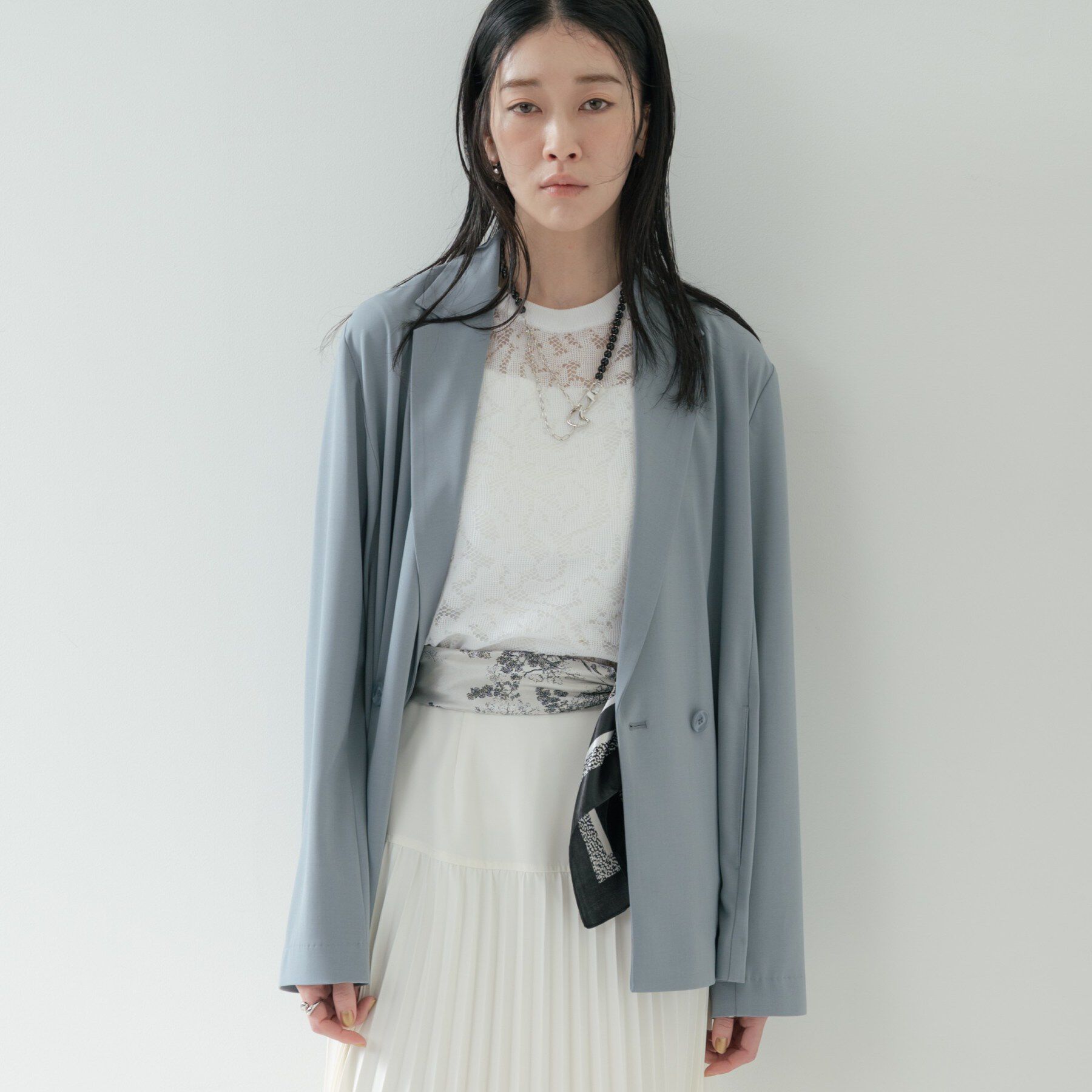 GALLEST「Comfy SET UP｜ダブルブレストイージージャケット【セットアップ対応／通勤／カセット服／接触」|テーラードジャケット|