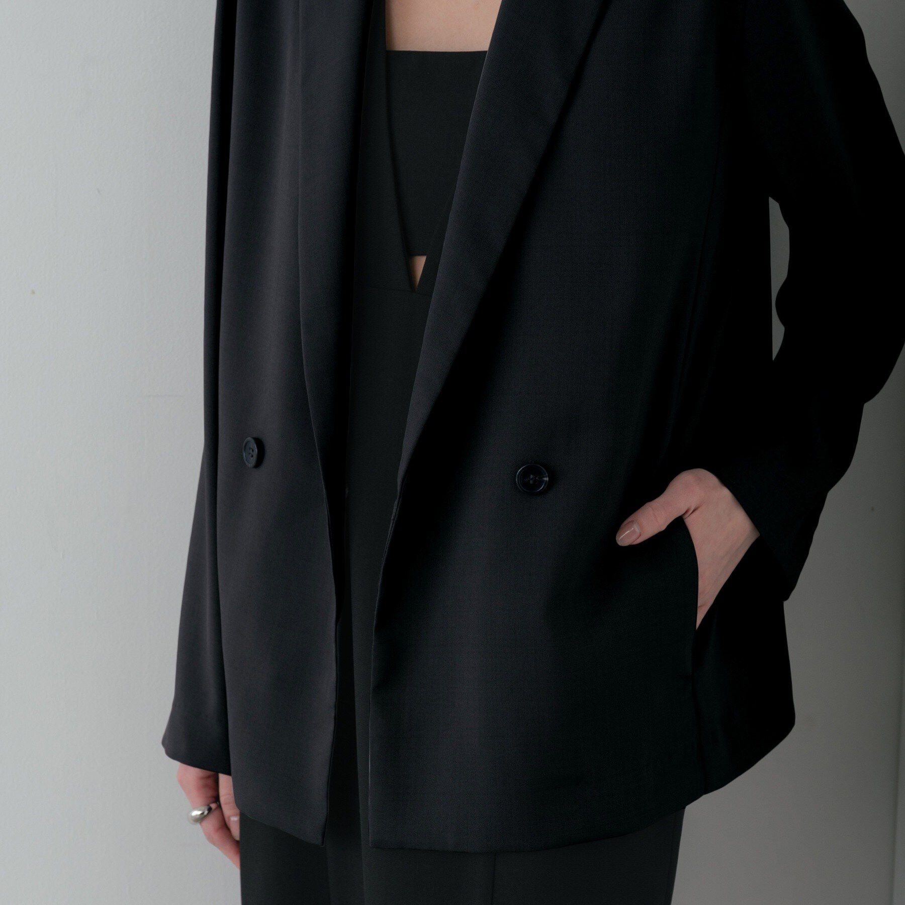 GALLEST「Comfy SET UP｜ダブルブレストイージージャケット【セットアップ対応／通勤／カセット服／接触」|テーラードジャケット|