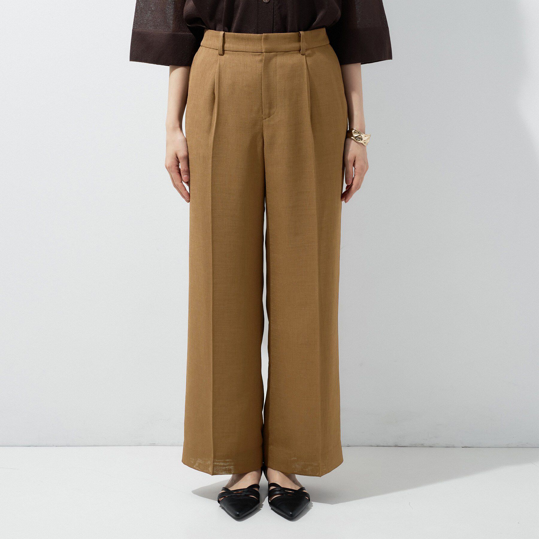 INDIVI「【洗える／メッシュ素材／SETUP可能】ワイドパンツ」|その他|