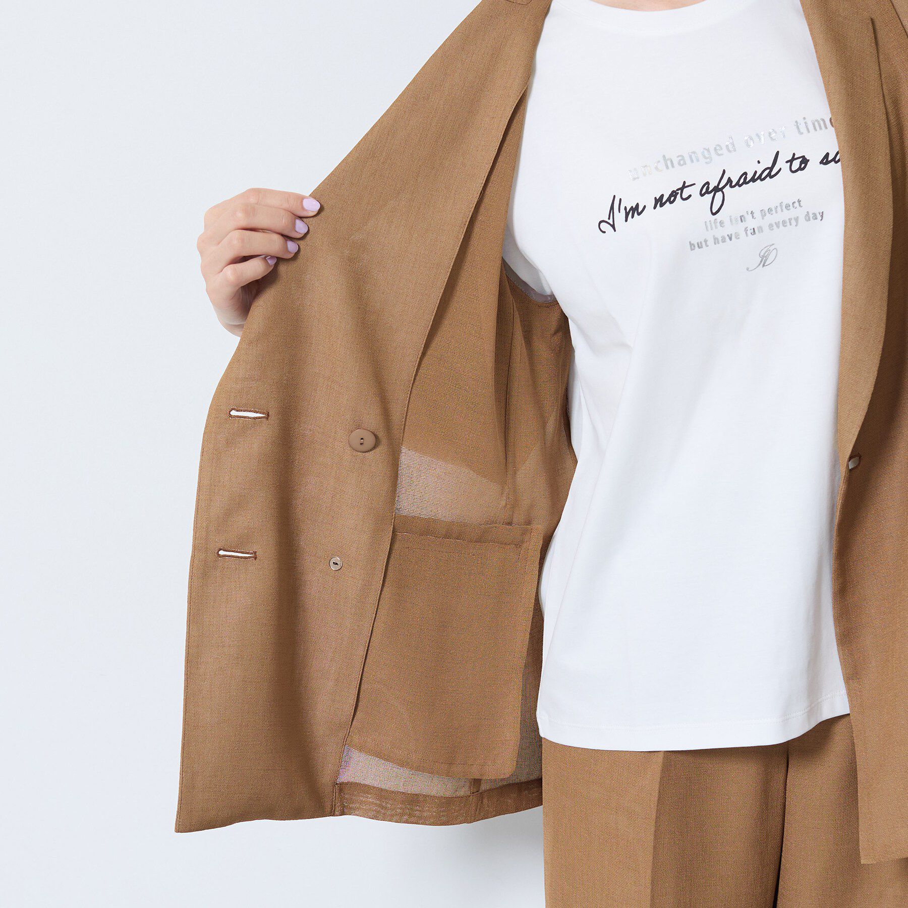 INDIVI「【洗える／メッシュ素材／SETUP可能】半袖シアージャケット」|テーラードジャケット|