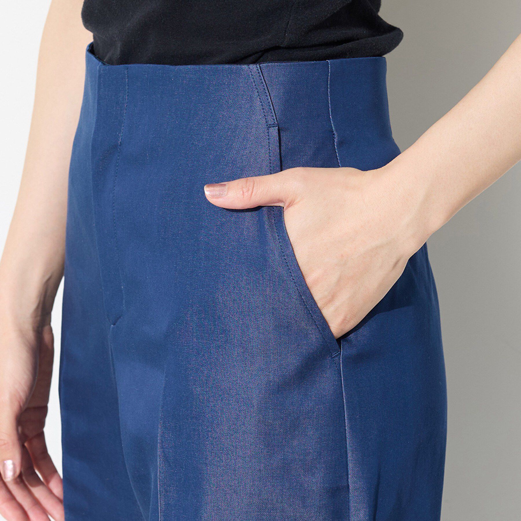 INDIVI「【洗える／UVケア／SETUP可能】デニムライクワイドパンツ」|その他|